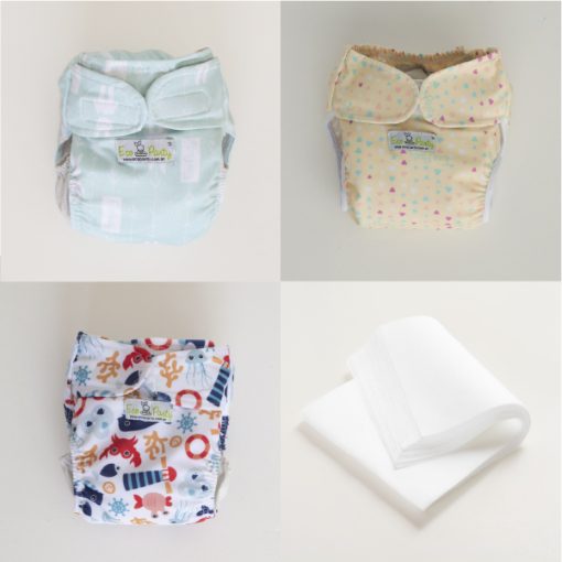 Pack inicio 3 pañales con abrojo para bebé + Accesorios