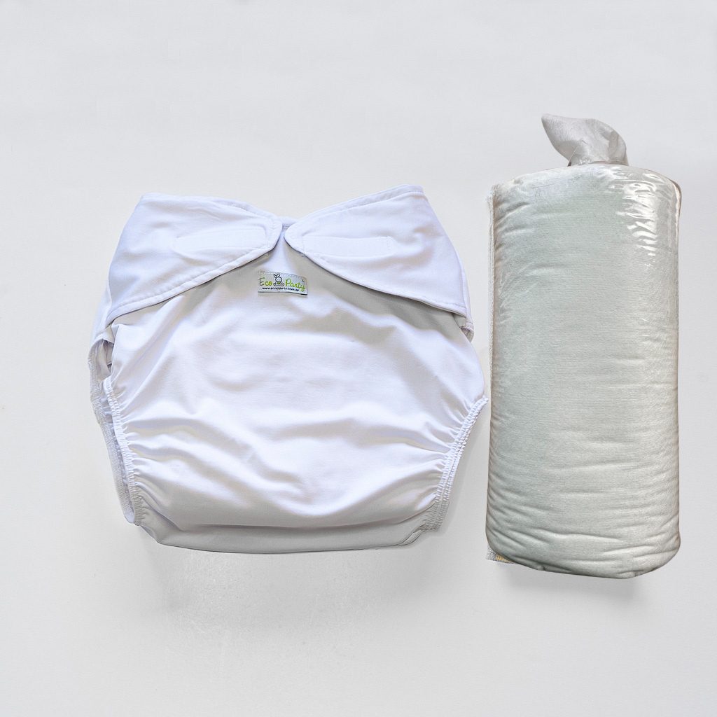 Pañal reutilizable para adultos con abrojo + rollo de liners biodegradables