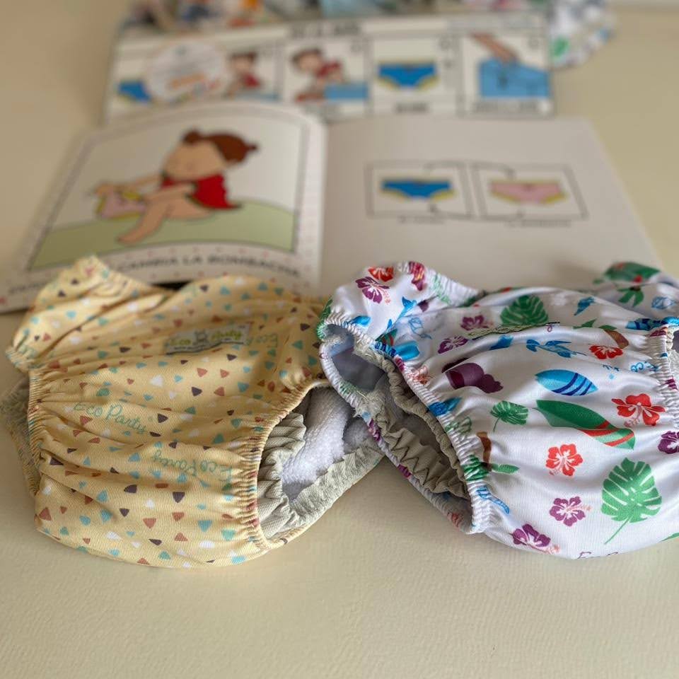 Pack pant ecológico + libro con pictogramas para aprender a ir al baño