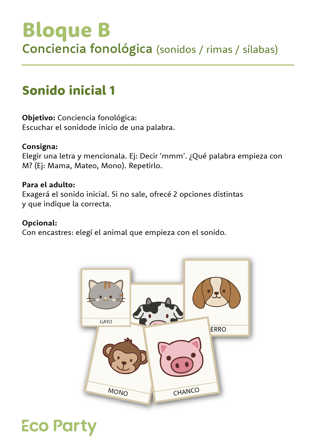 Cuadernillo de lectoescritura y juego inclusivo Eco Party pagina 8