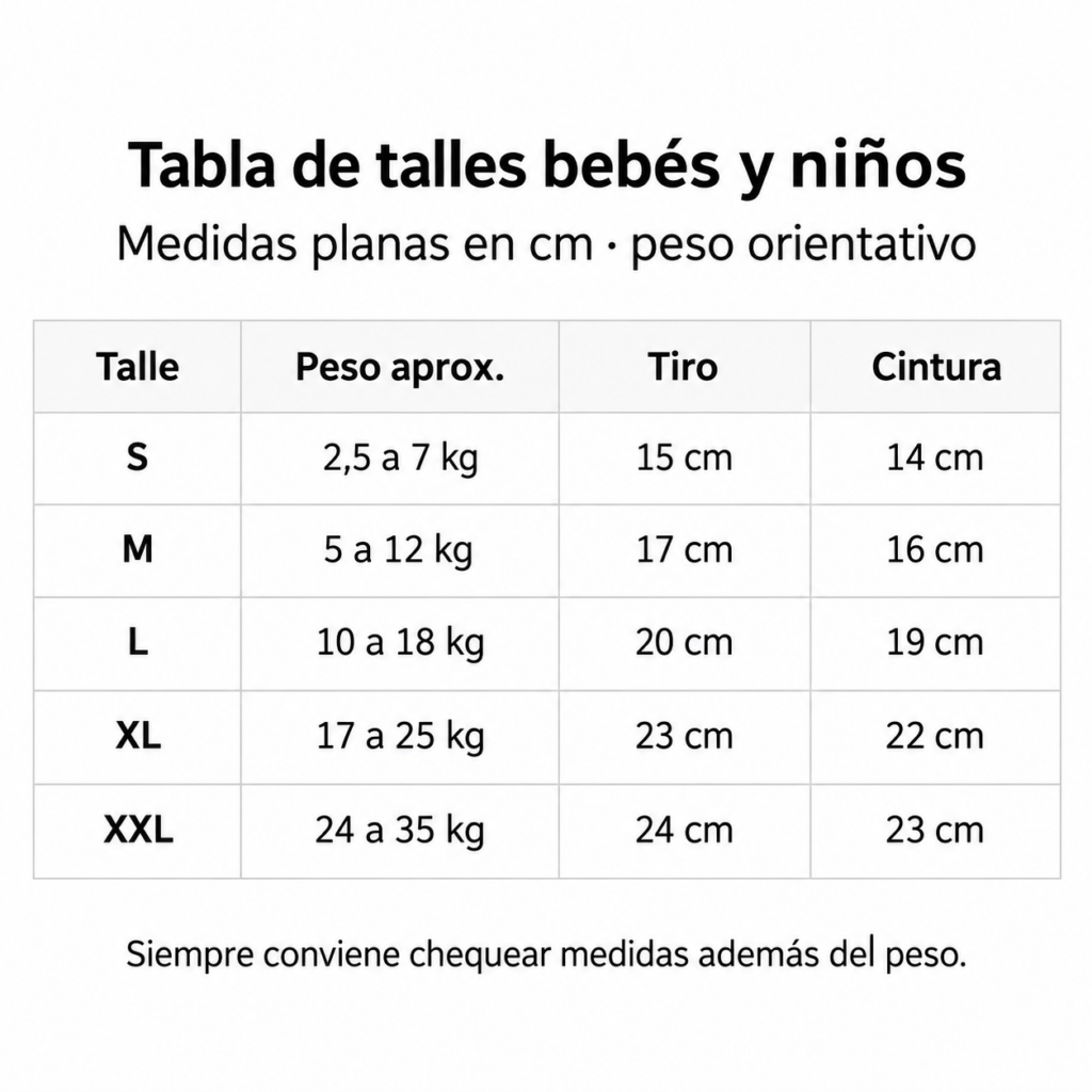 Tabla de talles