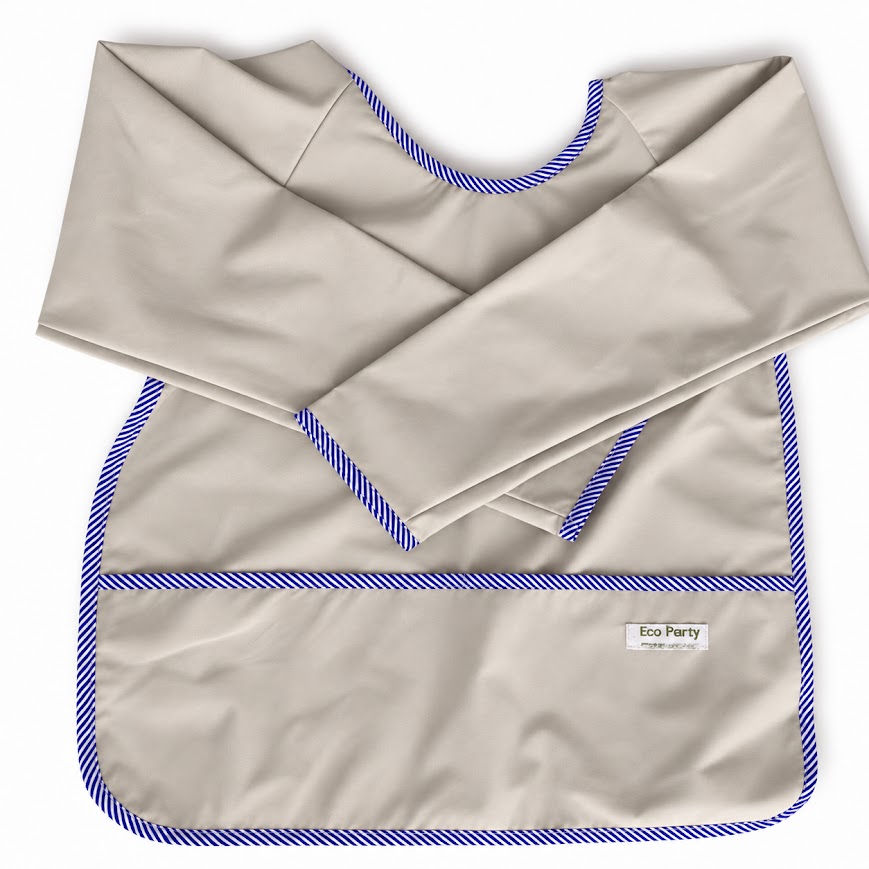 Babero impermeable PUL con bolsillo y mangas niño
