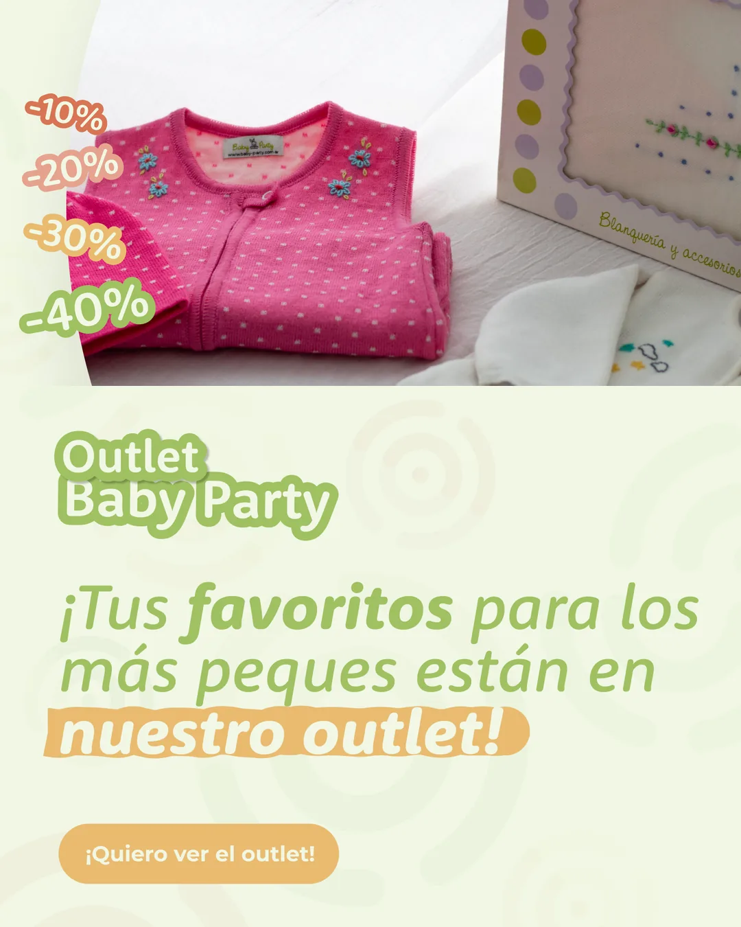 Outlet Baby Party: ropa de bebé con descuentos del 10 al 40%